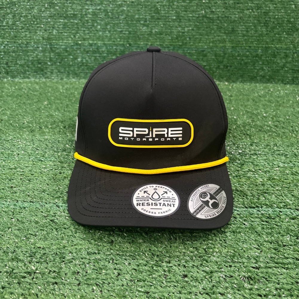 Hooey Spire Motorsports Hat Mens OSFA Black Yellow NWOT Chevrolet Rope Cap